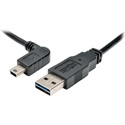 Tripp Lite UR030-006-LAB Universal Reversible USB 2.0 Hi-Speed Cable (A to Left-Angle 5Pin Mini B M/M) 6 Feet