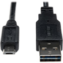 Photo of Tripp Lite UR050-006-24G Universal Reversible USB 2.0 Hi-Speed Cable 28/24 AWG (A to 5Pin Micro B M/M) 6 Feet