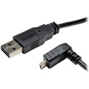 Tripp Lite UR050-006-DNB Universal Reversible USB 2.0 Hi-Speed Cable (A to Down-Angle 5Pin Micro B M/M) 6 Feet