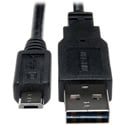 Photo of Tripp Lite UR050-06N Universal Reversible USB 2.0 Hi-Speed Cable (Reversible A to 5Pin Micro B M/M) 6-in.