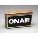 Titus OAL-HS-WHT Horizontal On Air Light with Gold Accents - White LED - Non Flashing