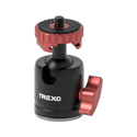 Trexo BALL HEAD 1/4-20 Female / 1/4-20 Male Tripod Ball Head with 4.8lb Load Capacity for Trexo Wheels/Slider