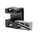 Photo of HellermannTyton 151-01567 Wedge Clip for 0.31 to 0.51 Inch Thick Panels - Black with Gray Wedge - 200 Pack