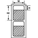 Photo of HellermannTyton TAG1T1-100B Thermal Transfer Labels Self-Laminating 1.9 x.75 x 3.12 Inch - 2 Across - White - 2500/roll