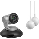 Vaddio ConferenceSHOT AV HD Conference Room USB 3.0 PTZ Camera System- 10x Zoom - 2 Ceiling Mics - Black