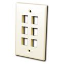 Photo of Vanco 820006 Keystone Wall plate 6 port Ivory