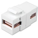 Vanco 820498 USB Keystone Insert USB A to USB A - White