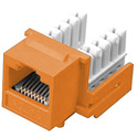 Photo of Vanco 820553 Category 5e 90 Degree Keystone Insert 8-Conductor - Orange