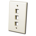 Photo of Vanco 823841 Keystone Wall plate 3 port Lt. Almond