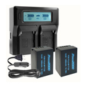 Vidpro Power2000 ACD-4472BC 2x Batteries + Dual Bay LCD Charger Kit for Fuji NP-T125