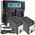 Vidpro Power2000 Model ACD-7992BC Dual Bay LCD Charger for Canon BP-A60 with 2 x Li-Ion Batteries and Charger