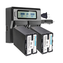 Photo of Vidpro Power2000 BP-U1002BC 2x Batteries + Dual Bay LCD Charger Kit for Sony BP-U100