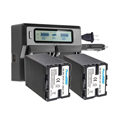 Vidpro Power2000 BP-U702BC 2x Batteries + Dual Bay LCD Charger Kit for Sony BP-U70