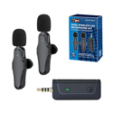 Vidpro WM-35 2.4GHz Dual Wireless Lavalier Microphone Set for Cameras and Smartphones