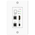 VigilLink VLWP-DHU-TR 2x1 18Gbps 1-Gang Wall Plate with Auto-Switching HDBaseT2.0/Mini DP/HDMI2.0/USB2.0 with RX - White