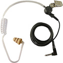 Voice Technologies VT610TC125 125 Ohm Earphone - Coiled Transparent Acoustic Tube - Straight Cable - Black