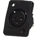 Whirlwind 3-Pin Female XLR Panel Mount Black