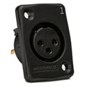 Photo of Whirlwind WC3FQBK Black Female XLR Chassis Mount Connector Numbered 1