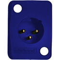 Photo of Whirlwind WC3MQ-BL Male XLR CM Chassis Connector - Blank Plate - Blue