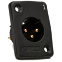 Photo of Whirlwind WC3MQBK Black Male XLR Chassis Mount Connector Numbered 1