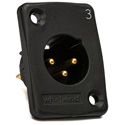 Photo of Whirlwind WC3MQBK Black Male XLR Chassis Mount Connector Numbered 3