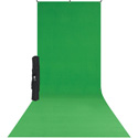 Photo of Westcott 579SK X-Drop Wrinkle-Resistant Backdrop Kit - Chroma-Key Green Sweep (5 x 12 Foot)