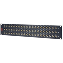Photo of AVP WK-G220E2-JJ300-BZ 2RU Semi-Recessed Connector Phenolic Bulkhead Patchbay - JJ300 24GHz BNC - No Cable Bar - Black