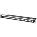Photo of AVP WK-YL124E1-Z-B38 L Series 1RU 1x24 Empty Keystone Patch Panel with 4-Inch Cable Bar - Color-Coded and Numbered