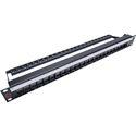 Photo of AVP WK-YR124E1-Z-B38 1RU 1x24 Unloaded Keystone Patch Panel with Front Designation Strip - 4 Inch Cable Bar - Black