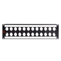 AVP WKM-US212E3-Z-B81 3RU Universal Video Patch Panel - Empty - 2x12 - 17.5in Designations - 6in Bar