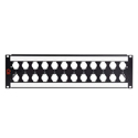 Photo of AVP WKM-US212E3-Z-B81 3RU Universal Video Patch Panel - Empty - 2x12 - 17.5in Designations - 6in Bar