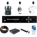 WILLIAMS AV FM 558-12 PRO D Plus Large-area Dual FM & Wi-Fi Assistive Listening System with Dante & 12 FM R38 Receivers