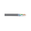 West Penn 254346AF 4 Pair 23AWG F/UTP 10G CMP Cat6A Premise Horizontal Cable - Black - 1000 Foot