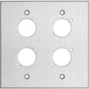 My Custom Shop WP2X4-CA 2-Gang Clear Anodized Aluminum Wall Plate with 4 D Series Style Cutouts