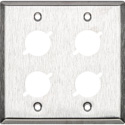 Photo of My Custom Shop WP2X4 2-Gang 4-Punch Stainless Steel Wall Plate