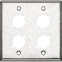 Photo of My Custom Shop 2-Gang 4-Punch Stainless Steel Wall Plate