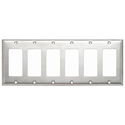 Photo of Liberty AV WP6A Brushed Aluminum Wall Plate - 6-Gang  - PLATE ONLY - Clear