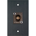 Photo of My Custom Shop 1-Gang Black Anodized Wall Plate with 1 Canare BCJ-JRUK 12G-SDI BNC Feed-Thru