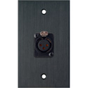 Photo of My Custom Shop 1-Gang Black Anodized Wall Plate w/ NEUTRIK NC3FD-S-1-B 3-Pin XLR-F (screw terminal)