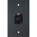 Photo of My Custom Shop WPBA-1115-TB 1-Gang Black Anodized Wall Plate w/ Neutrik NC3FD-S-1-B 3-Pin XLR-F (screw terminal)