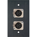 Photo of My Custom Shop WPBA-1116-TB 1-Gang Black Anodized Wall Plate w/ Two 3-Pin Female XLR to Terminal Block