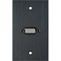 Photo of My Custom Shop WPBA-1138 1-Gang Black Anodized Wall Plate w/ HD15-F VGA Feedthrough