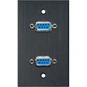 Photo of My Custom Shop WPBA-1143 1-Gang Black Anodized Wall Plate w/ Two 9-Pin D-Sub Barrels