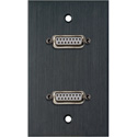 Photo of My Custom Shop WPBA-1145 1-Gang Black Anodized Wall Plate w/ Two 15-Pin Female Rear Solder Connectors