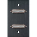 Photo of My Custom Shop WPBA-1149 1-Gang Black Anodized Wall Plate w/ Two Rear Solder Point 25-Pin D-Sub Female