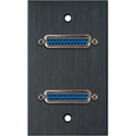 Photo of My Custom Shop 1-Gang Black Anodized Wall Plate w/ Two 25-Pin D-Sub Female Barrels