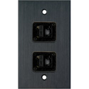 Photo of My Custom Shop WPBA-1153 1-Gang Black Anodized Wall Plate w/ 2 CAT-5e connectors