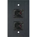 Photo of My Custom Shop WPBA-1158 1-Gang Black Anodized Wall Plate w/ 2 RJ11 Feedthru connectors