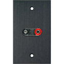 Photo of My Custom Shop WPBA-1163 1-Gang Black Anodized Wall Plate w/ 1 Dual Binding Post Connector