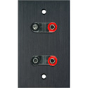 Photo of My Custom Shop WPBA-1164 1-Gang Black Anodized Wall Plate w/ 2 Dual Binding Post Connectors
